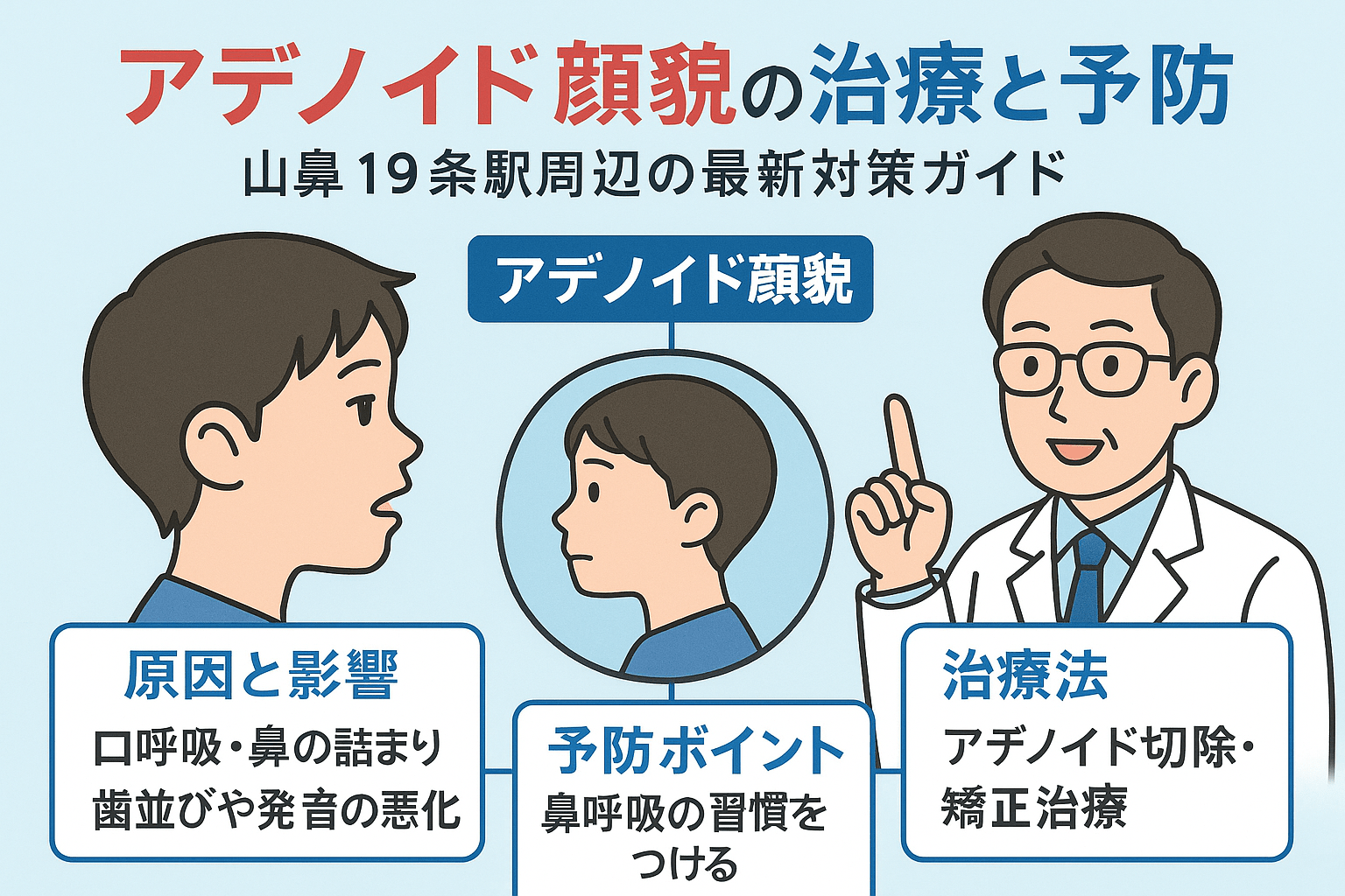 山鼻１９条駅周辺でのアデノイド顔貌の治療法と予防法のポイントについて