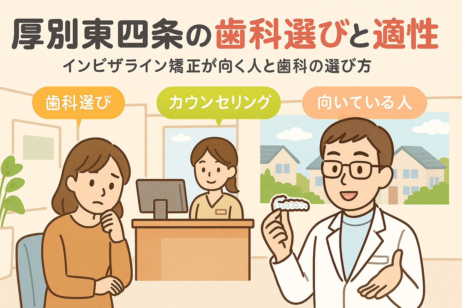 厚別東四条におけるインビザライン矯正の歯科選び、向いている人について解説