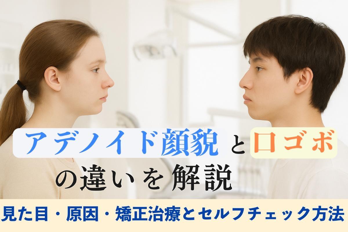 アデノイド顔貌と口ゴボの違いを解説|見た目・原因・矯正治療とセルフチェック方法