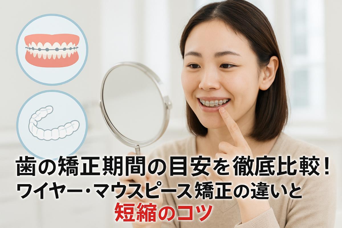 歯の矯正期間の目安を徹底比較｜ワイヤー・マウスピース矯正の違いと短縮のコツ